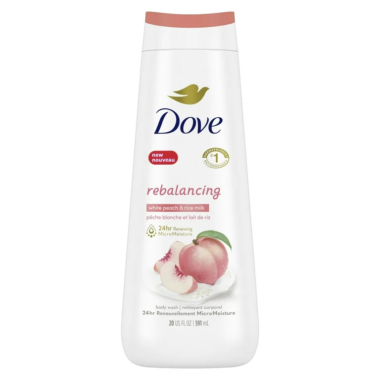 Dove Moisturizing Gentle Women's Body Wash, White Peach & Rice Milk All Skin Type, 20 oz - Walmar... | Walmart (US)