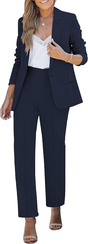 luvamia Women's Two Piece Sets Pants Suits Dressy Business Casual Outfits Professional Blazer Pan... | Amazon (US)