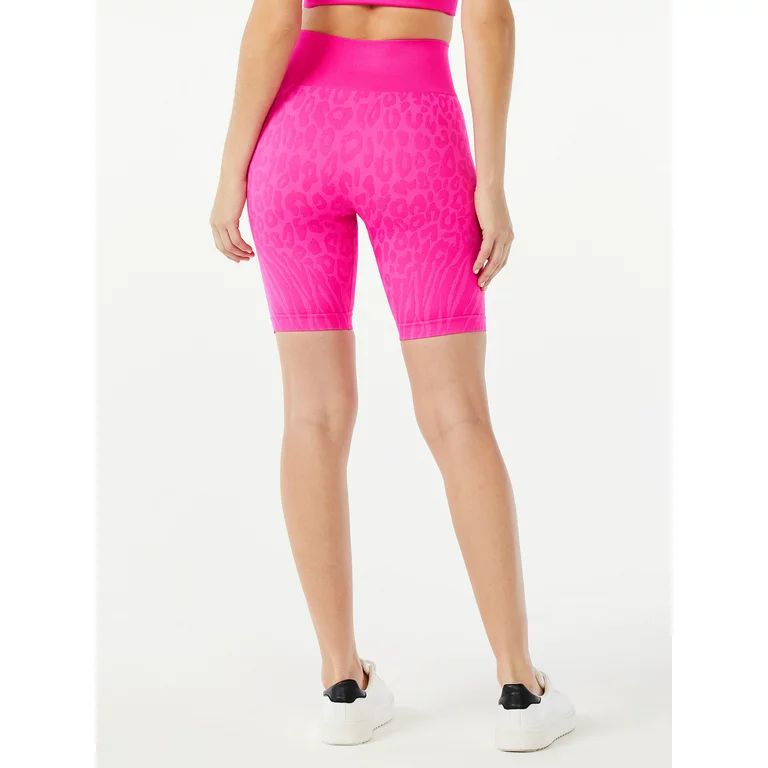 Sofia Active by Sofia Vergara Women's Seamless High Waisted Animal Print Bike Shorts | Walmart (US)