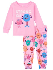 Baby And Toddler Girls Long Sleeve 'Strong Like My Dad' Snug Fit Cotton Pajamas | The Children's ... | The Children's Place