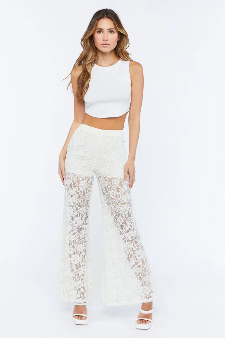 Sheer Lace Flare Pants | Forever 21 | Forever 21 (US)