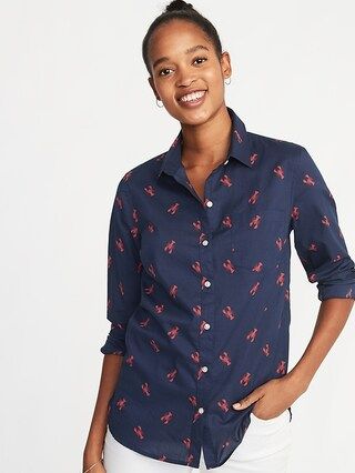 Relaxed Printed Classic Shirt for Women | Old Navy US