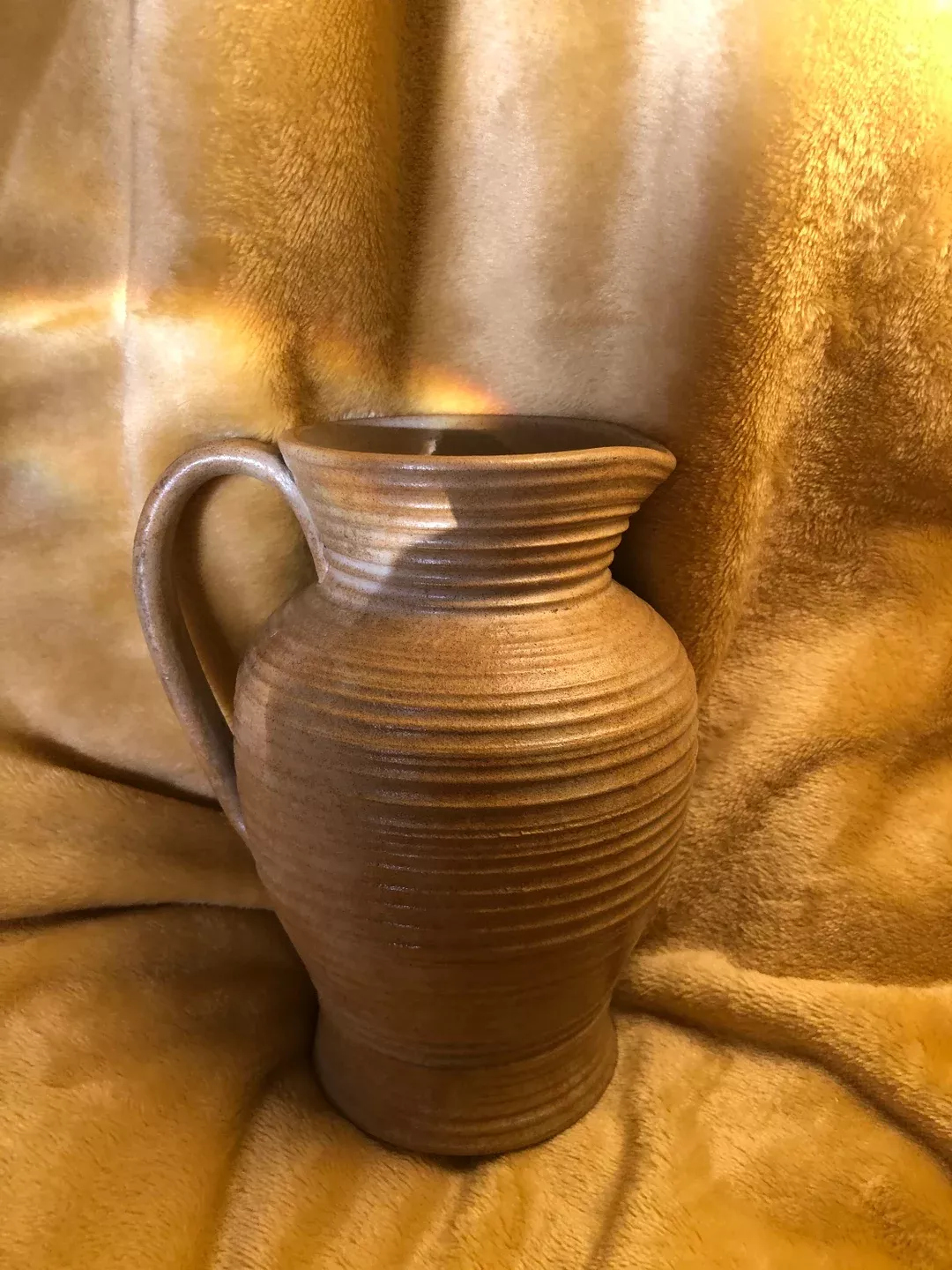 Clay Pitcher Lithuanian Souvenir Vintage Pottery, Table Decor Small Pitcher  Handmade Glazed, Miniature Jug Brown Sandy Jar Gift Earthenware 