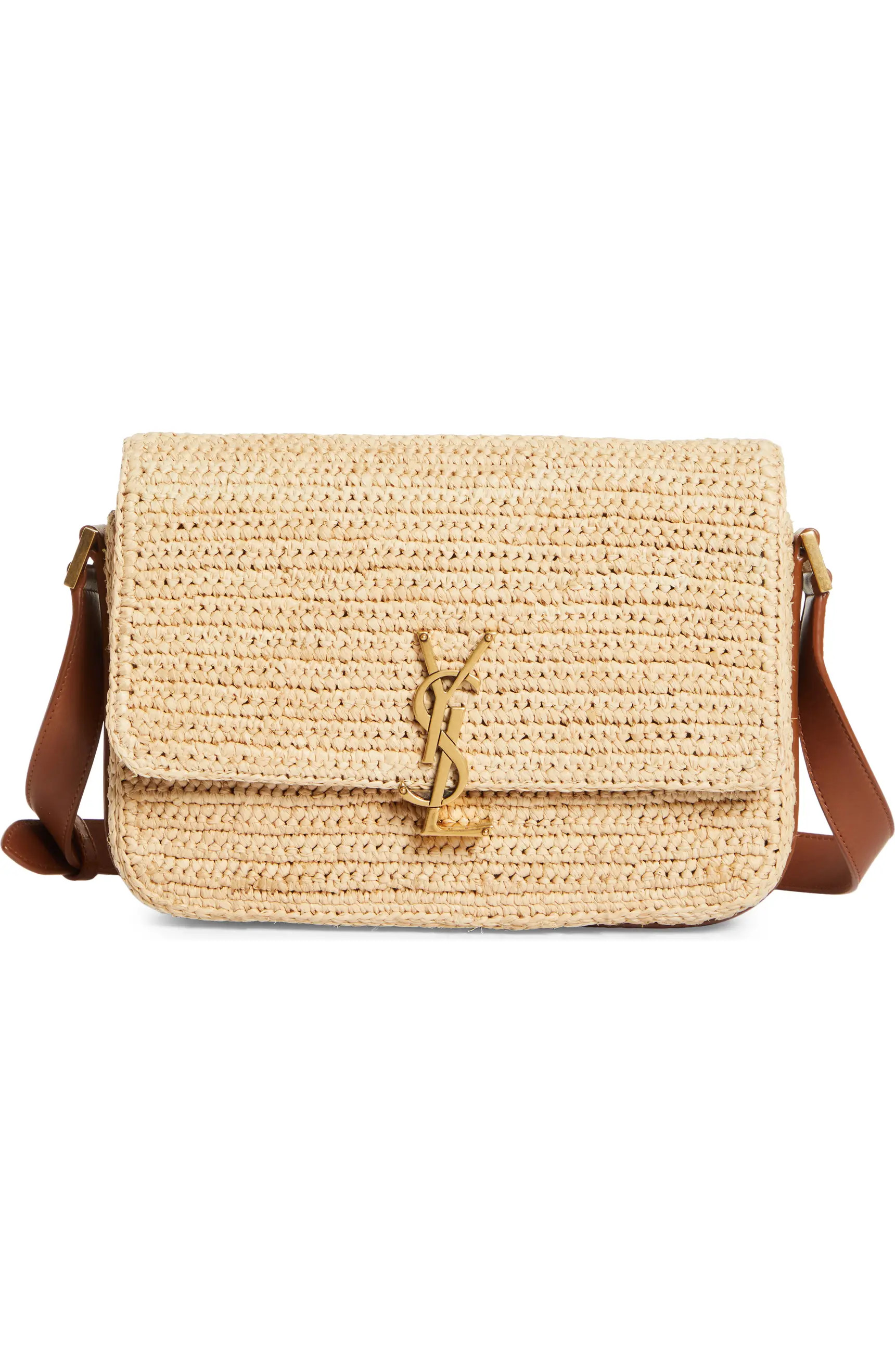 Saint Laurent Medium Solferino Raffia Shoulder Bag | Nordstrom | Nordstrom