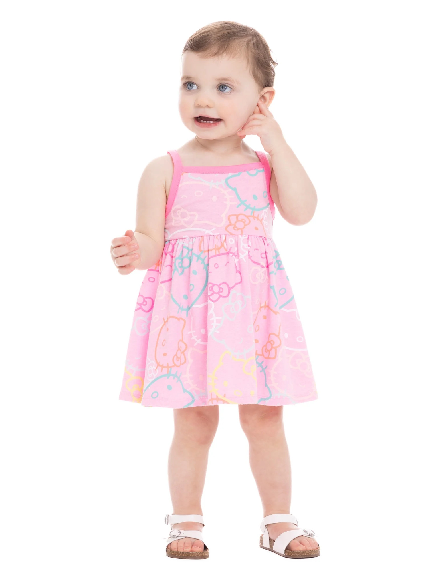 Hello Kitty Toddler Girls Printed Tank Dress, Sizes 12M-5T - Walmart.com | Walmart (US)