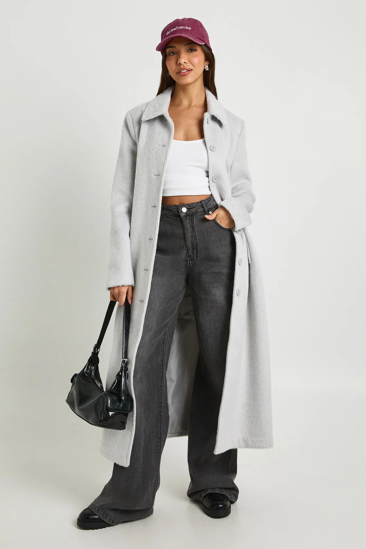 Textured Wool Blend Coat | Boohoo.com (UK & IE)