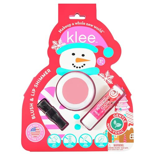 Klee Naturals Holiday Blush and Lip Shimmer Makeup Kit. Gentle and Non-Toxic. Perfect for Kids and Tweens. Made in USA. (Crystal Glow) | Amazon (US)