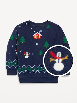 Printed Oversized Microfleece Sweatshirt for Toddler Boys | Old Navy (US)