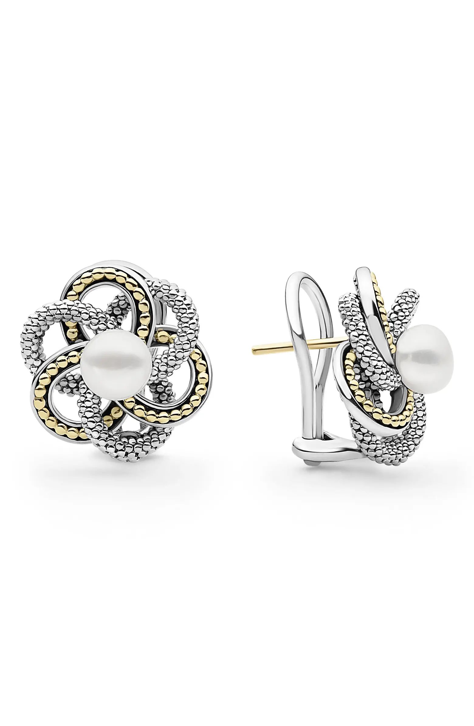 LAGOS Luna Knot Cultured Pearl Studs | Nordstrom | Nordstrom