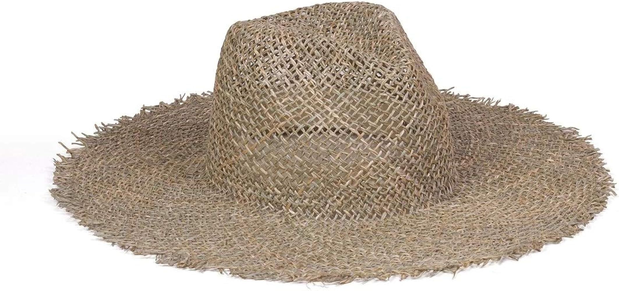 Lack of Color Women's Sunnydip Fray Woven Seagrass Fedora | Amazon (US)