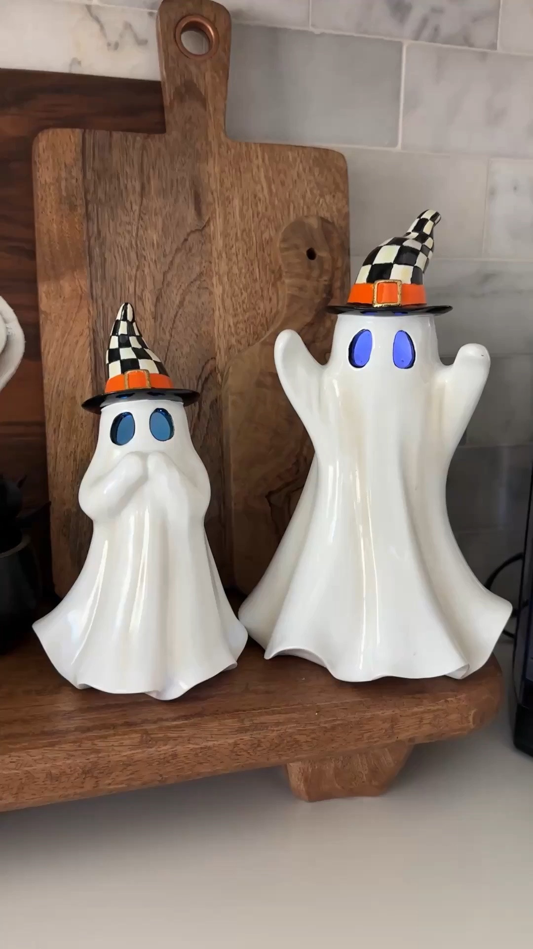 My cute little Halloween ghosts from @MacKenzie-Childs have been restocked!! They light up different colors too!

#LTKSeasonal #LTKHome