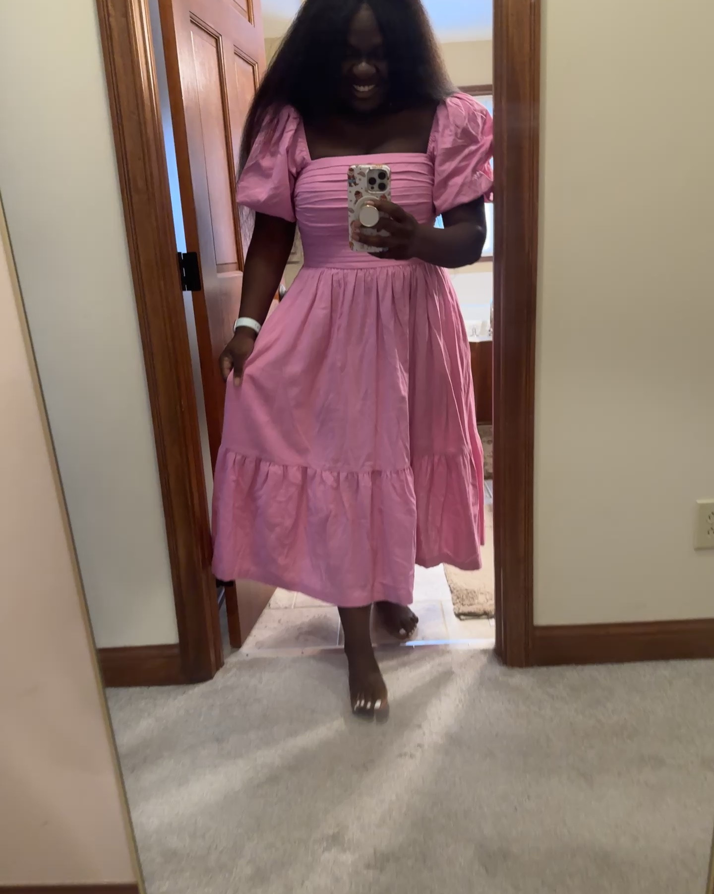 Emerson linen-blend midi dress! The color is no longer available but other colors are!!!

Wearing a medium! 