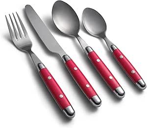 Cambridge Silversmiths Flatware, 16 Piece Set, Red | Amazon (US)