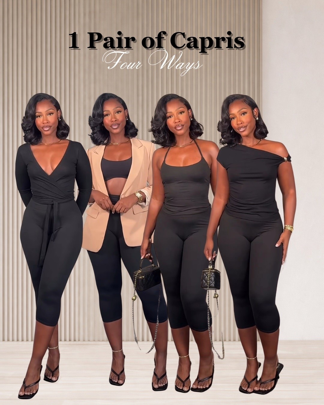One pair of capris, four completely different vibes 👏🏾✨

This set is the definition of versatile — date night, brunch, errands, or a quick “put together but effortless” moment. I love a piece that actually works overtime in my closet 🤍 Which look are you wearing first? #LTKStyle #LTKFashion #CapsuleWardrobe

#LTKSeasonal