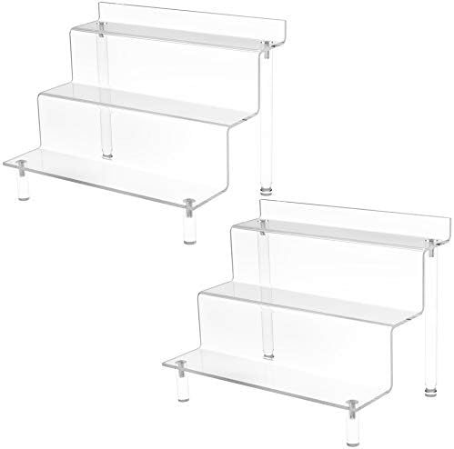 Crostice Acrylic Display Stand 3-Tier Clear Riser Display Shelf for Amiibo Funko POP Figures Cupc... | Amazon (US)