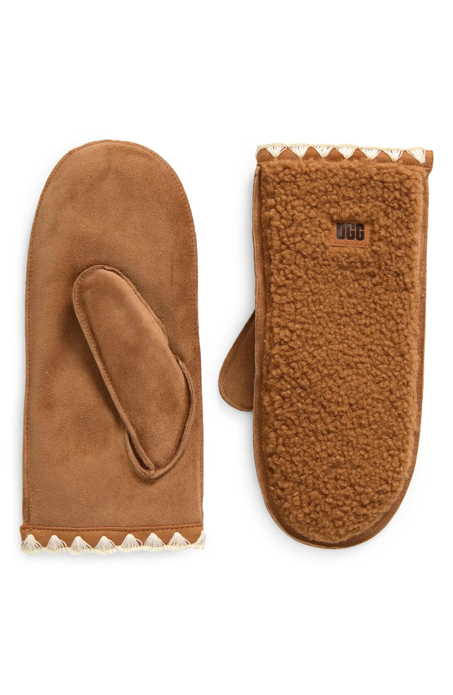UGGfluff Scalloped Mittens | Nordstrom