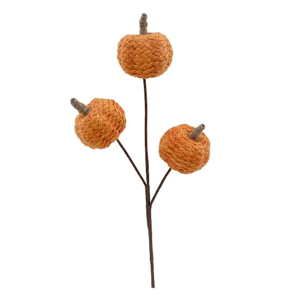 Orange Fabric Pumpkin Pick, 18", sold by At Home | At Home