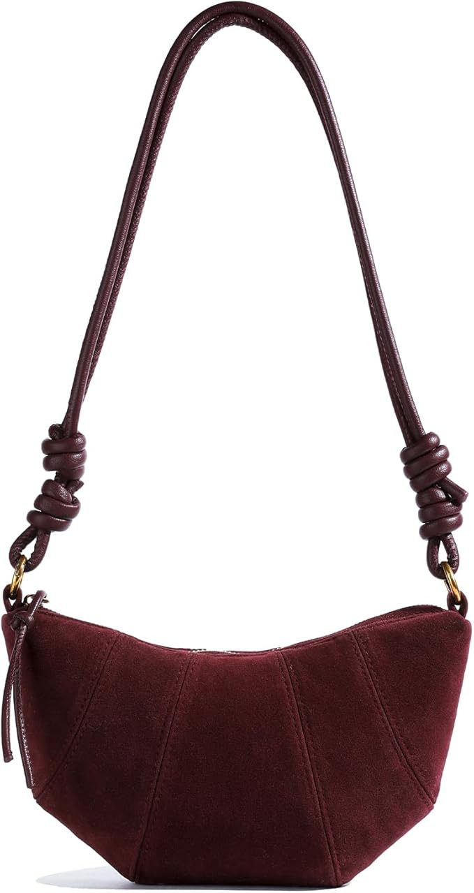 Suede Bags for Women Small Suede Purses Crescent Bag Crossbody Shoulder Bag Trendy Tote Handbags | Amazon (US)