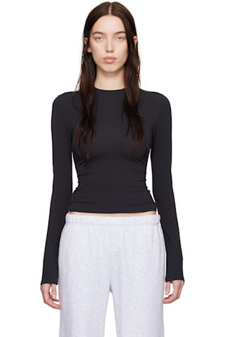 Black Cotton Jersey Long Sleeve T-shirt | SSENSE