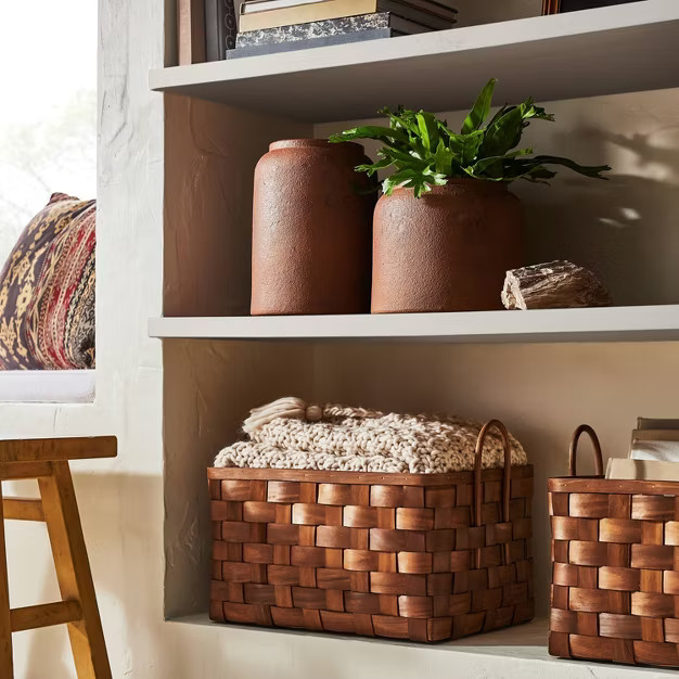 18" x 10" Decorative Pond Cypress Basket with Handles Brown - Threshold™ designed w... | Target