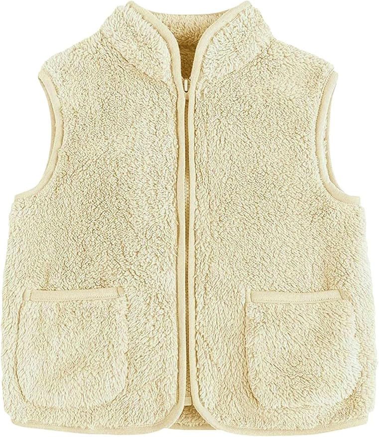 Runcati Baby Kids Boys Girls Fuzzy Sherpa Vest Coat Faux Fur Sleeveless Soft Fleece Outwear Gilet... | Amazon (US)
