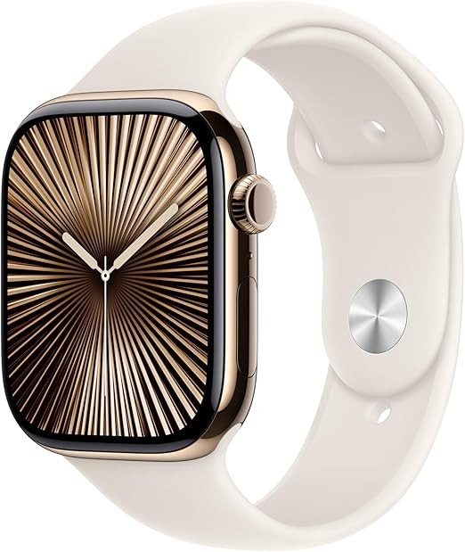 Apple Watch Series 10 [GPS + Cellular 46mm case] Smartwatch with Gold Titanium Case with Starligh... | Amazon (US)