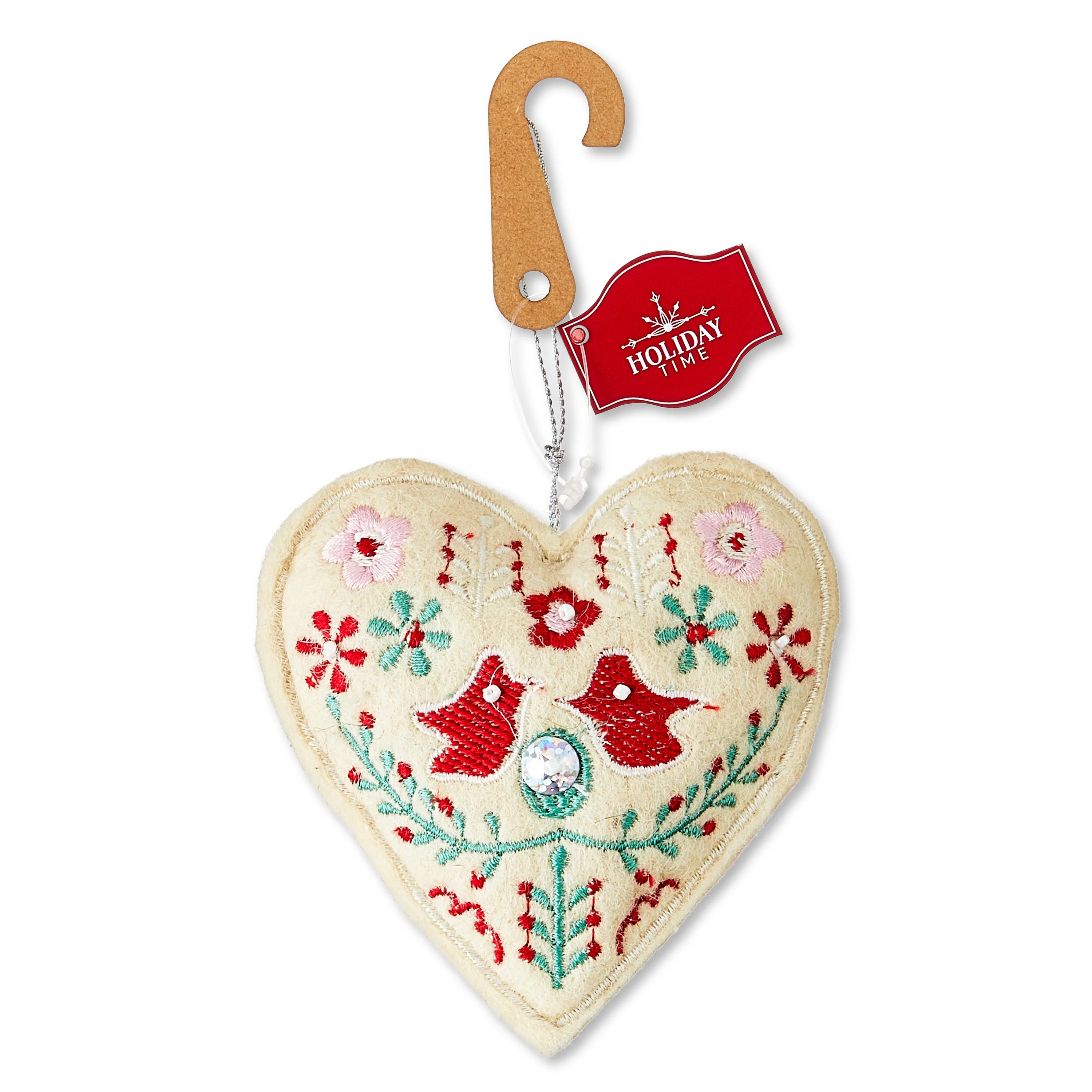Multicolor Felt Heart Christmas Ornament, 3.875", by Holiday Time | Walmart (US)