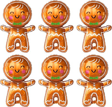KatchOn, Big Merry Christmas Gingerbread Balloons - Pack of 6 | Gingerbread Man Balloon for Chris... | Amazon (US)