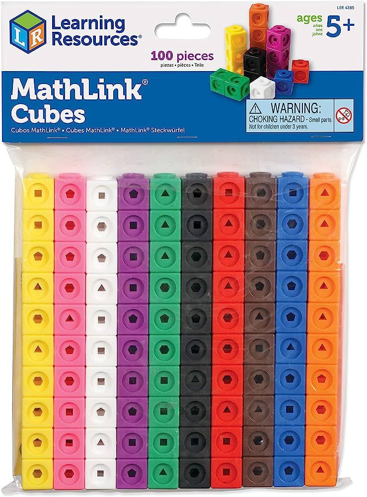 Learning Resources MathLink Cubes - Set of 100 Cubes, Ages 5+ Kindergarten, STEM Activities, Math... | Amazon (US)