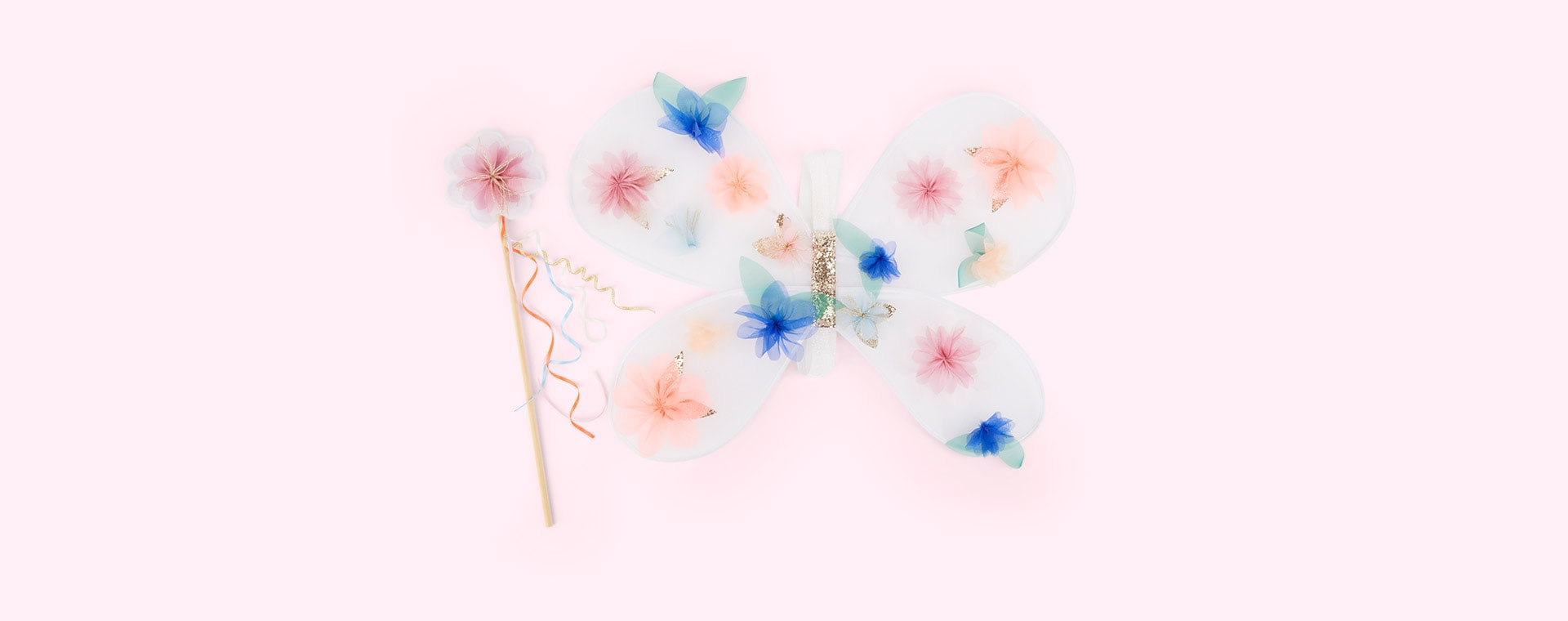 Organza Flower Wings & Wand | KIDLY