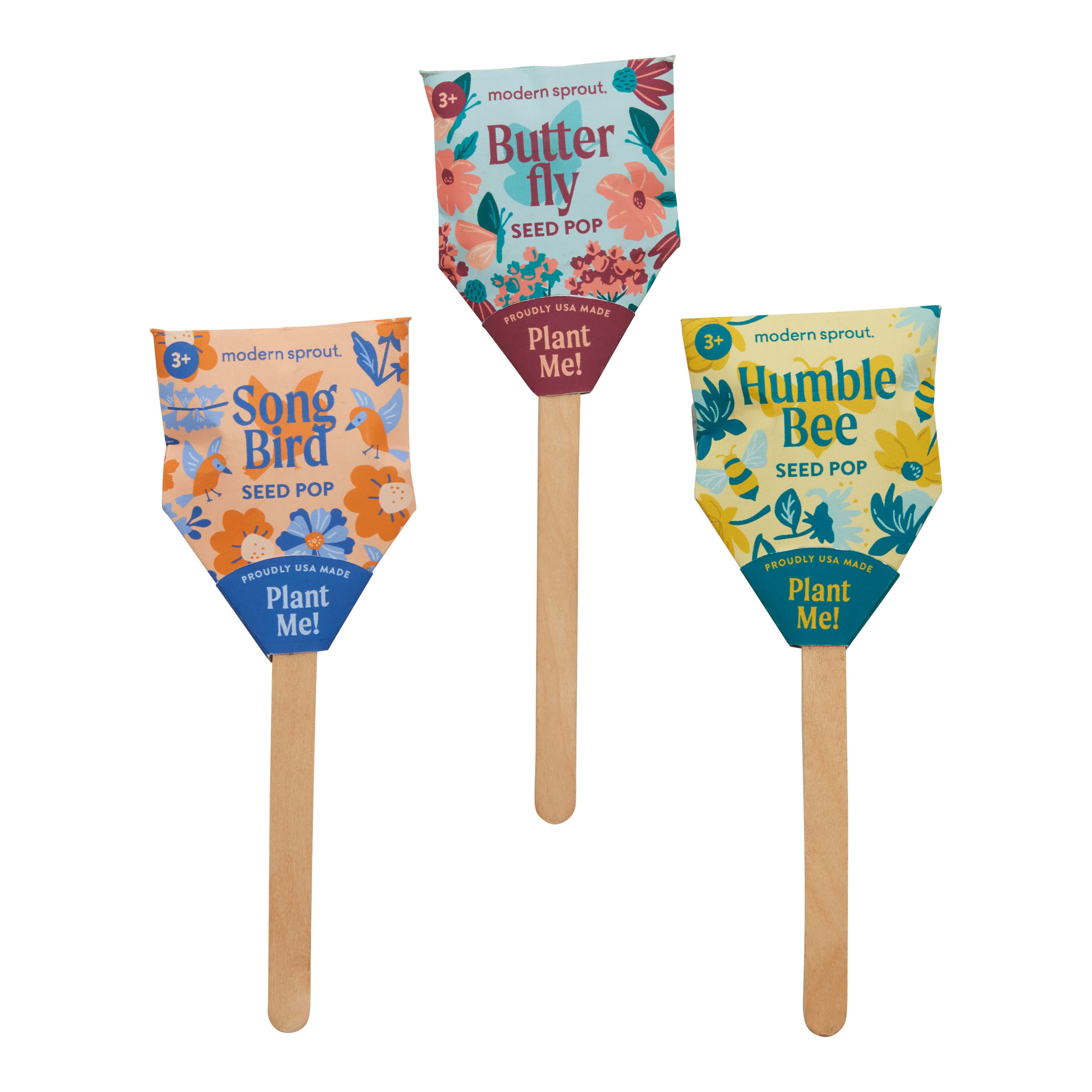 Modern Sprout Pollinator Seed Lollipops Refresh Set of 3 - World Market | World Market