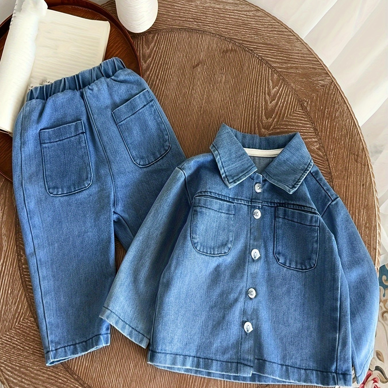 Boy's Casual Denim Outfit Shirt Jeans Set Kid's Clothes Fall - Temu | Temu Affiliate Program