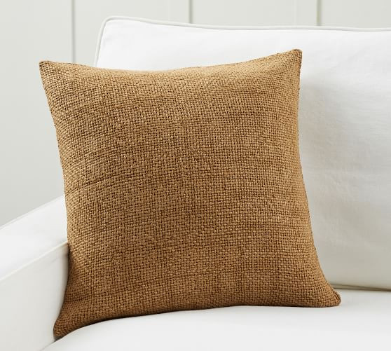 Faye Linen Textured Pillow | Pottery Barn (US)