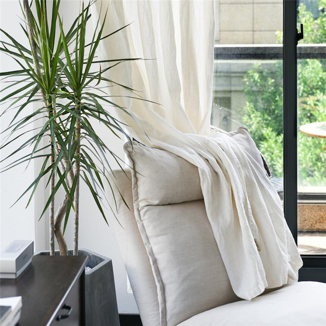 A Pair of Soft White Linen Curtains, off White Linen Drapery, Custom Curtains, Extra Long Curtain... | Etsy (US)