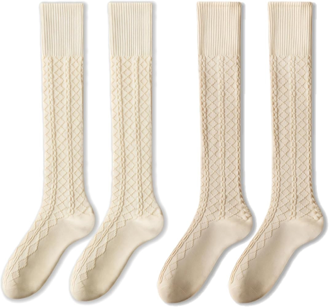 Kaelara Adorn Women Thigh High Socks Over the Knee Wool Cable Extra Long Knit Boot Socks Winter L... | Amazon (US)
