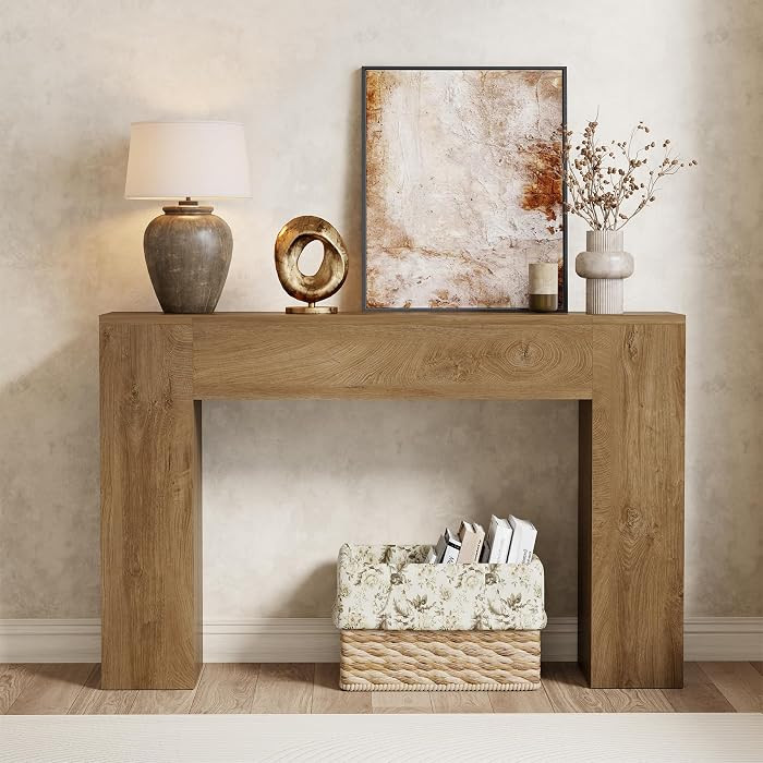Wood Console Table for Entryway Living Room, 43-Inch Modern Sofa Table, Farmhouse Small Rectangul... | Amazon (US)