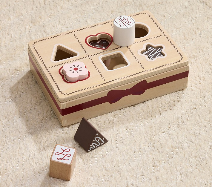 Wooden Valentine's Chocolates Shape Sorter | Pottery Barn Kids
