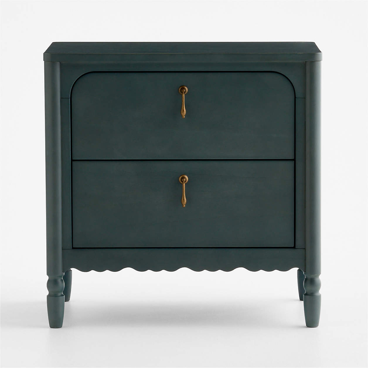 Beatrix Dyed Balsam Green Wood 2-Drawer Kids Nightstand | Crate & Kids | Crate & Barrel