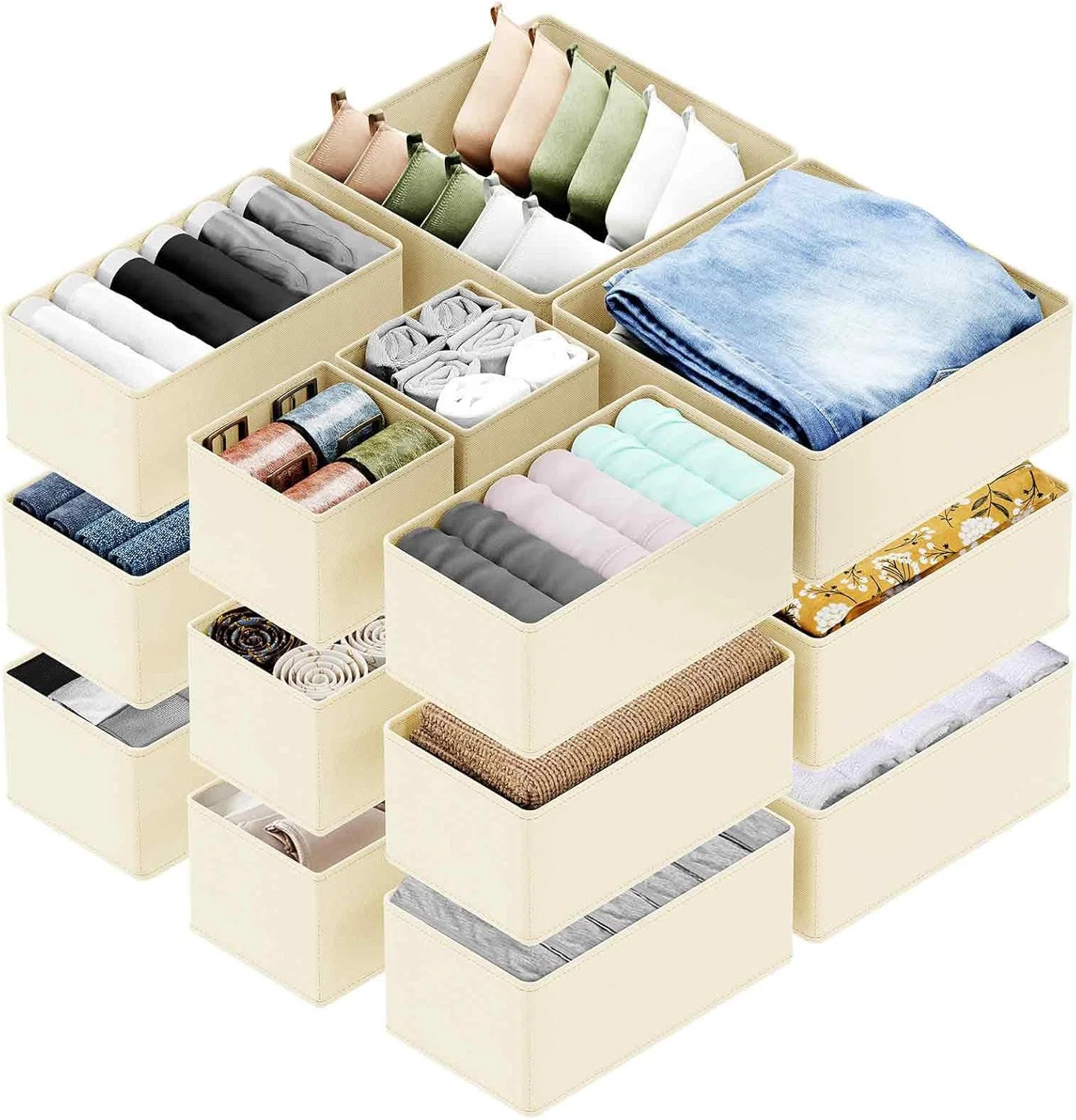 18-Pack Drawer Organizer Bins for Clothes, Nursery and Closet Storage Dividers for Baby Clothes, ... | Wayfair North America
