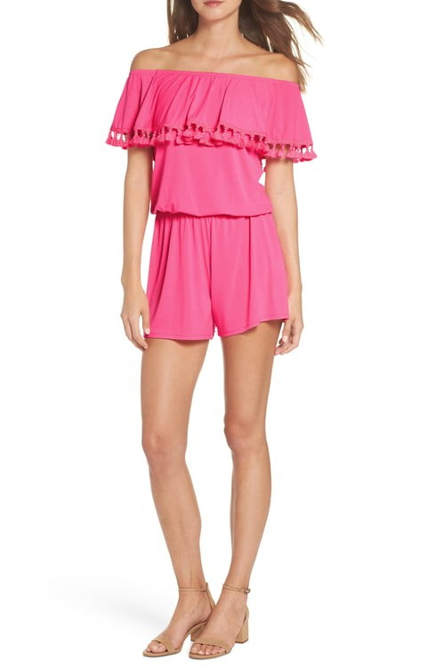 Lilly Pulitzer® La Fortuna Off the Shoulder Romper | Nordstrom