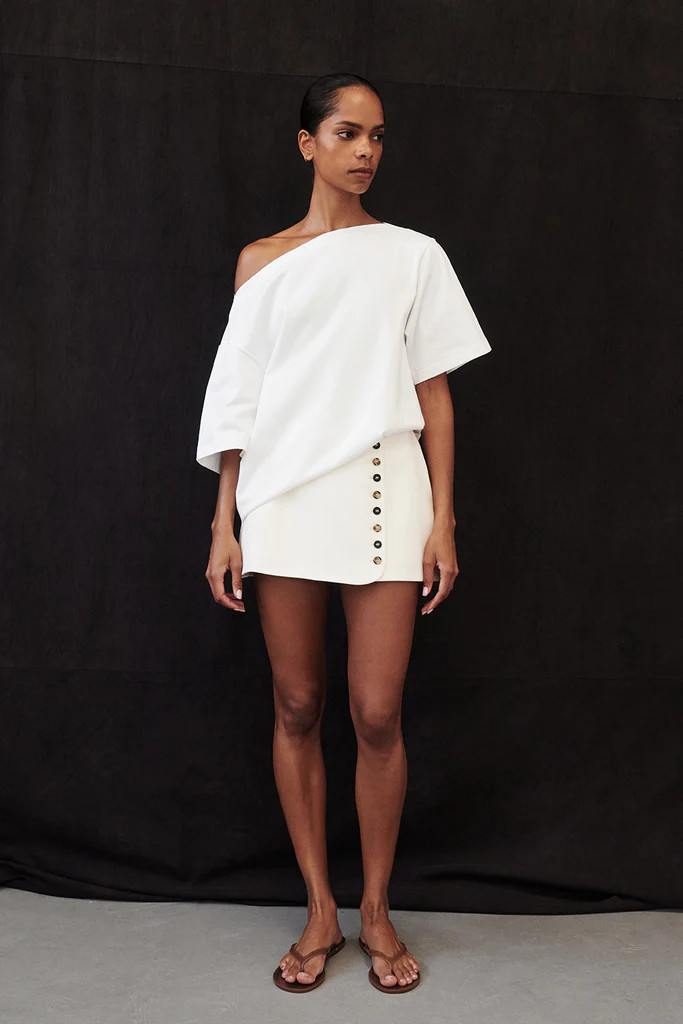 DEMI CREAM TAILORED SKORT | DISSH