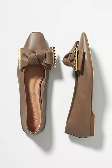 Vicenza Bow Square-Toe Flats | Anthropologie (US)