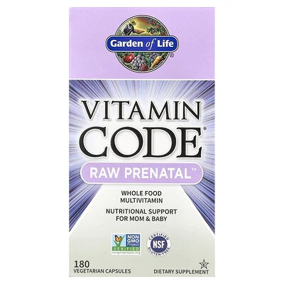 Garden of Life, Vitamin Code®, RAW Prenatal™, 180 Vegetarian Capsules | iHerb