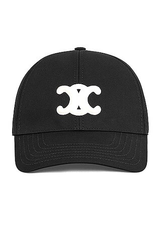 FWRD Boutique Celine Triomphe Baseball Cap In Cotton in Black | FWRD 