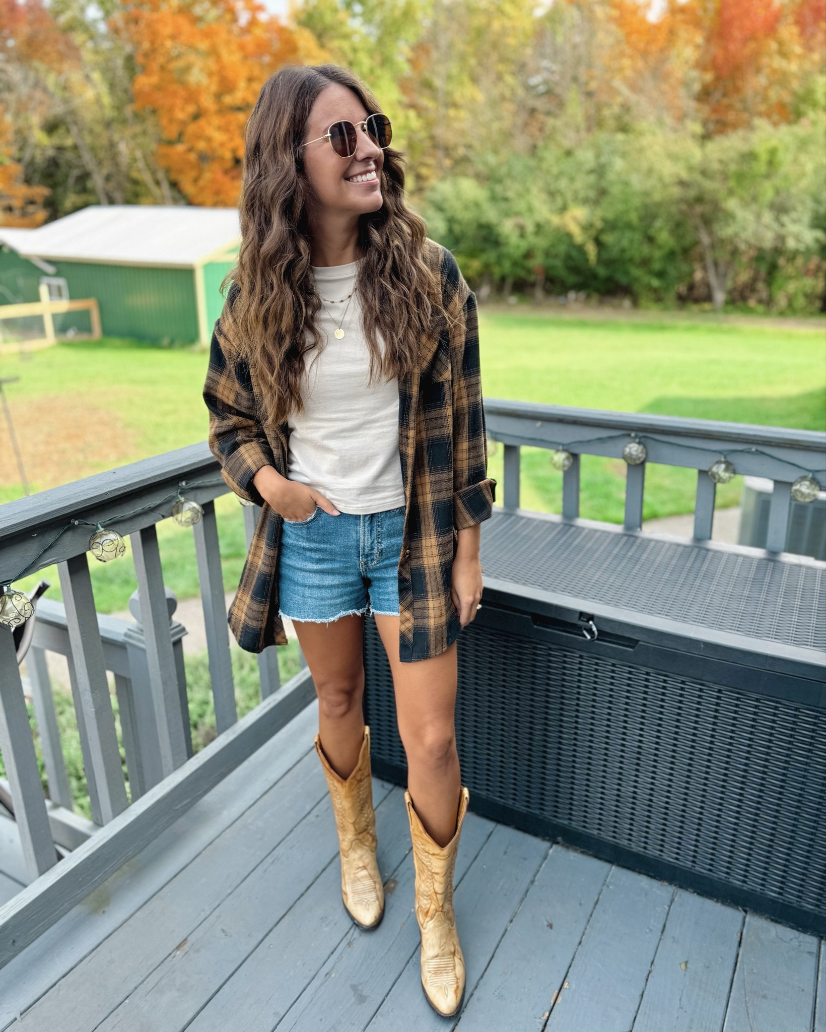Wearing size small in my tee, small in my flannel and 0 in my denim shorts. My cowboy boots are from eBay, so I linked similar ones 



#LTKStyleTip #LTKSeasonal #LTKPetite