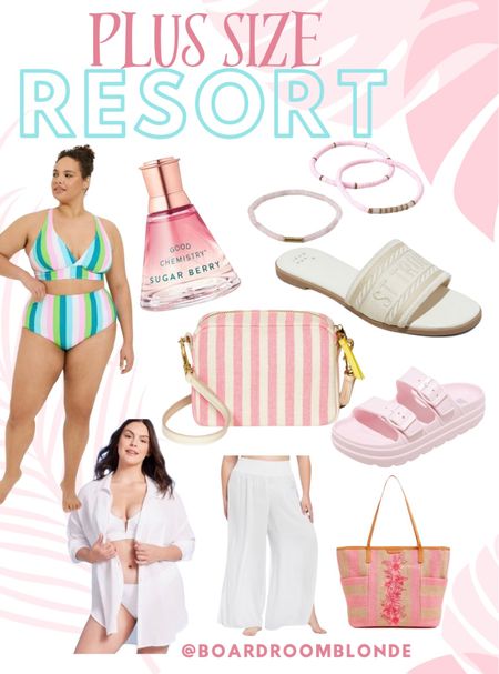 Plus size Resort outfit idea
I’m partial to the striped pink bag but the larger straw bag is gorgeous too 

#LTKfindsunder50 #LTKstyletip #LTKplussize