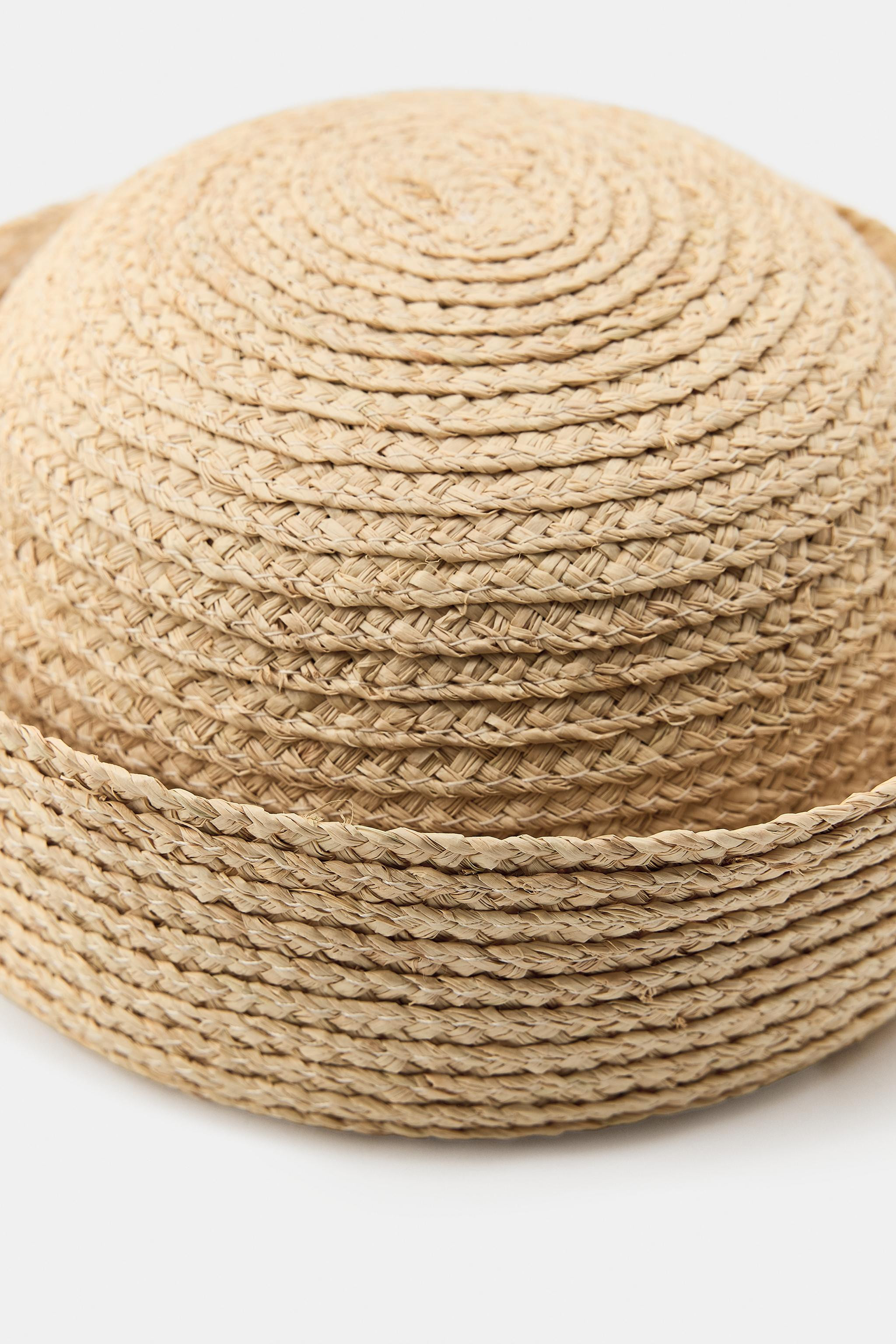100% RAFFIA SKIMMER HAT | Zara US