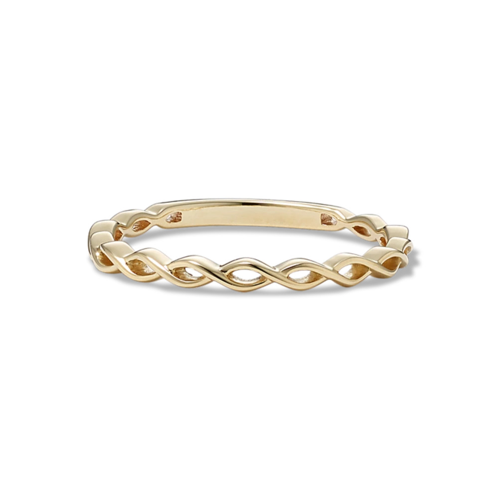 Twisted 14K Yellow Gold Stackable Ring | Shane Co