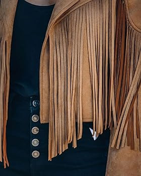 Faux Suede Leather Jackets For Women Trendy Fall Western Fringe Cropped Jacket 2025 Tassel Motorc... | Amazon (US)