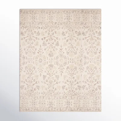 Aden Floral Handmade Hooked Wool Ivory/ Brown/Grey Area Rug | Wayfair North America
